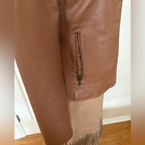 Pleather Brown motto jacket - Picture 6 of 10